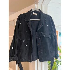 Elan Black Star-Patterned Blazer